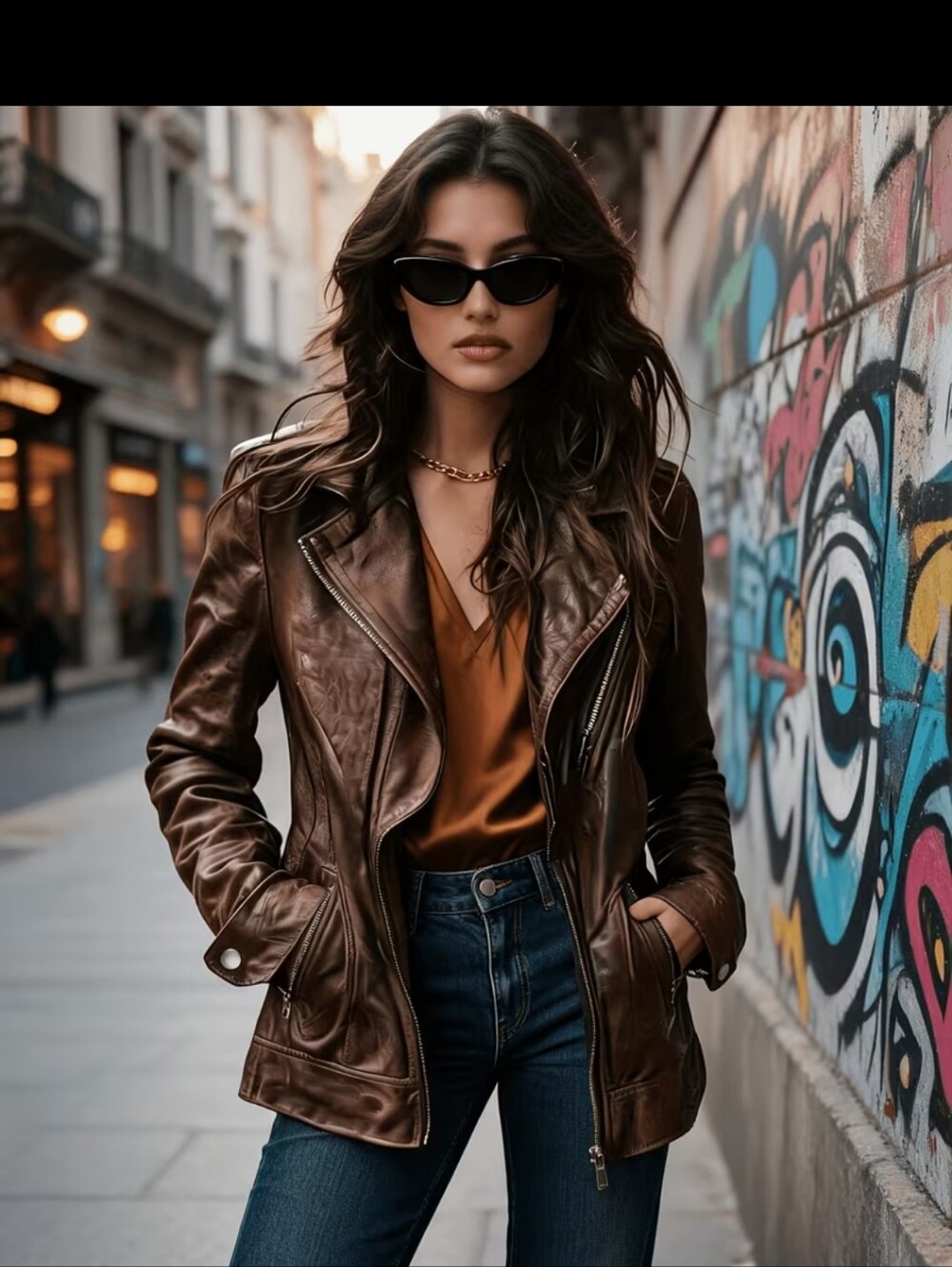 New Womens Brown Leather Moto Jacket sz 5x #1612-3875